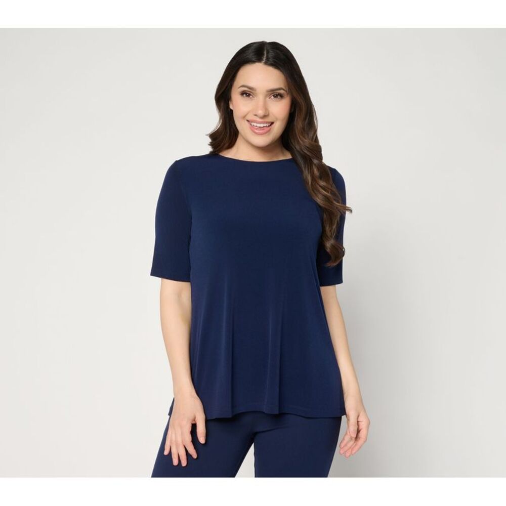 Liberare Women's Top Sz S Essentials Liquid Knit A-Line Blue A682069